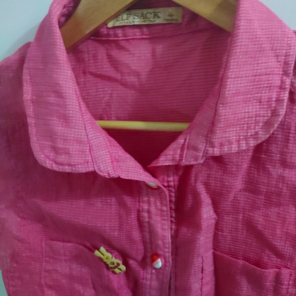 Razon Women Top Sleeveless Button Down Blouse Blouse Pink - Picture 4 of 6